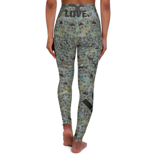 LOVE. High-Waist Abstract Watercolor Yoga Leggings