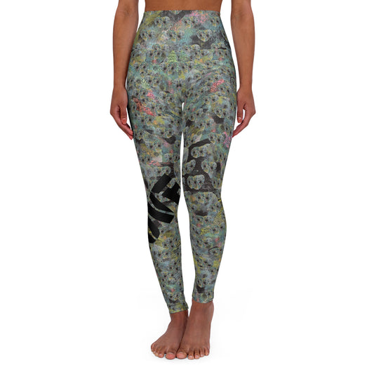 LOVE.  High-Waist Abstract Watercolor Yoga Leggings