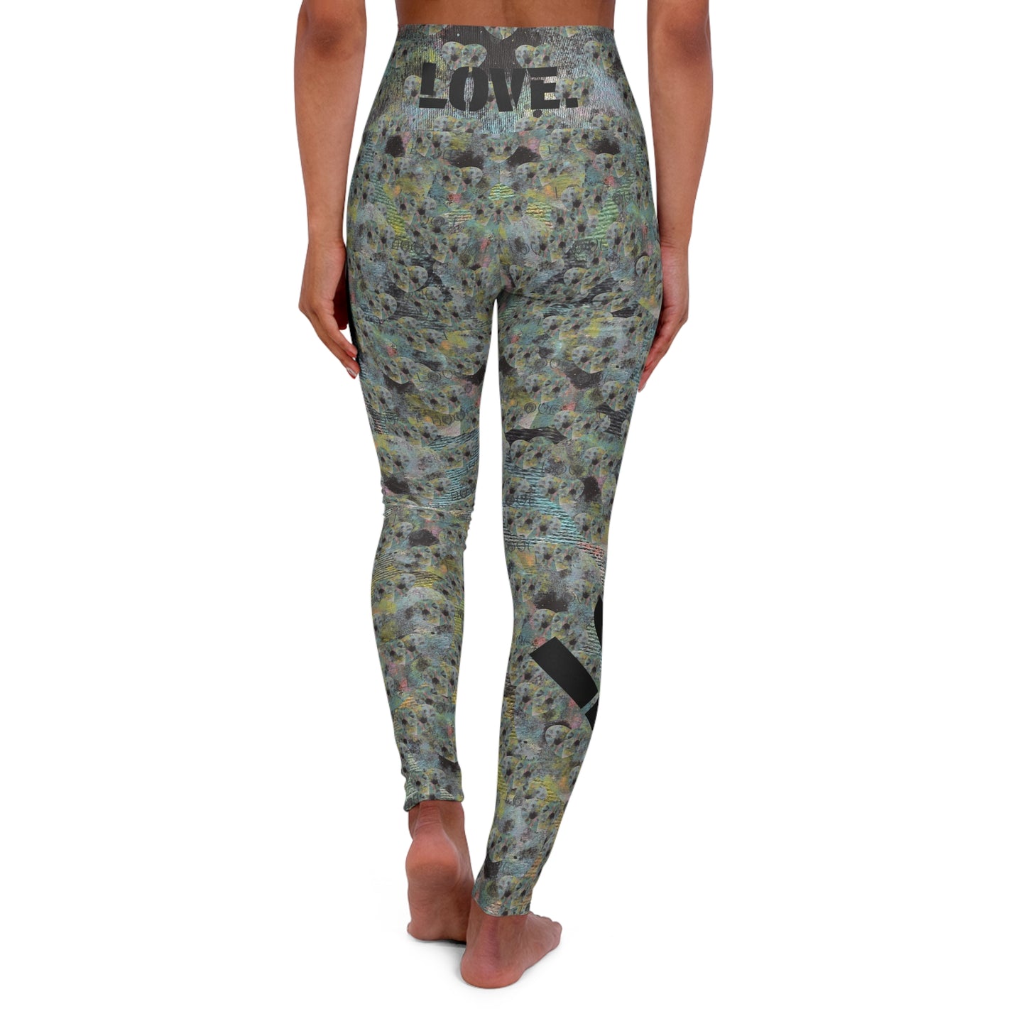 LOVE.  High-Waist Abstract Watercolor Yoga Leggings