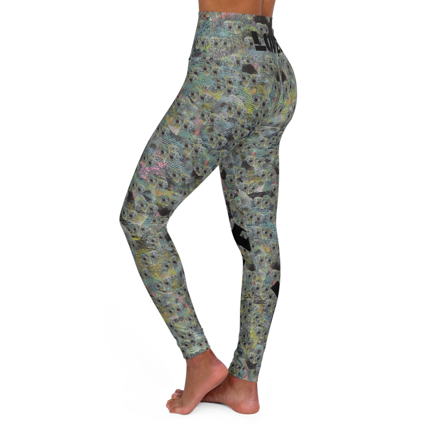 LOVE.  High-Waist Abstract Watercolor Yoga Leggings